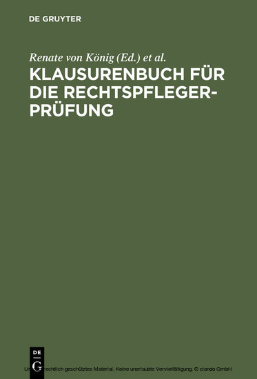 Klausurenbuch für die Rechtspflegerprüfung main product photo