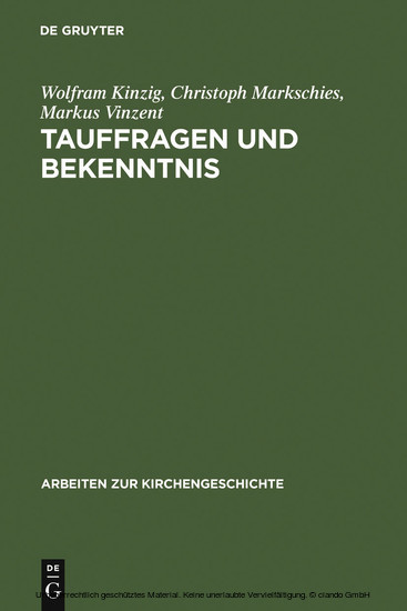 Tauffragen und Bekenntnis main product photo