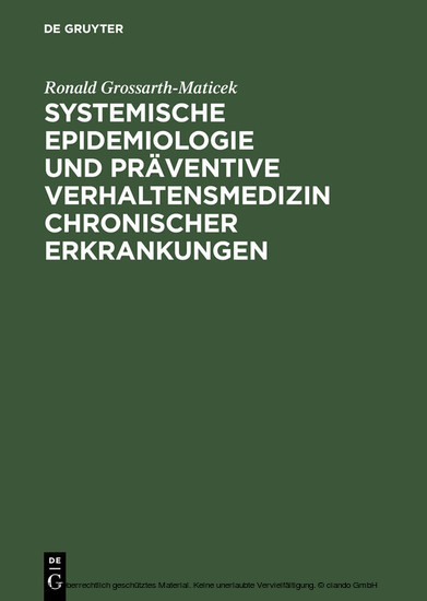 Systemische Epidemiologie und präventive Verhaltensmedizin chronischer Erkrankungen main product photo