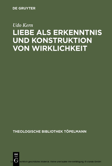 Liebe als Erkenntnis und Konstruktion von Wirklichkeit main product photo
