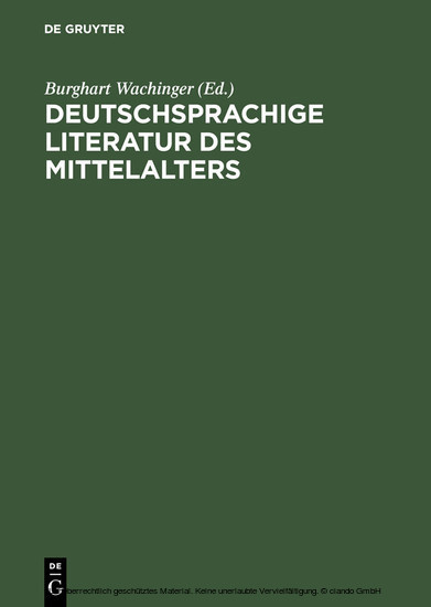 Deutschsprachige Literatur des Mittelalters main product photo