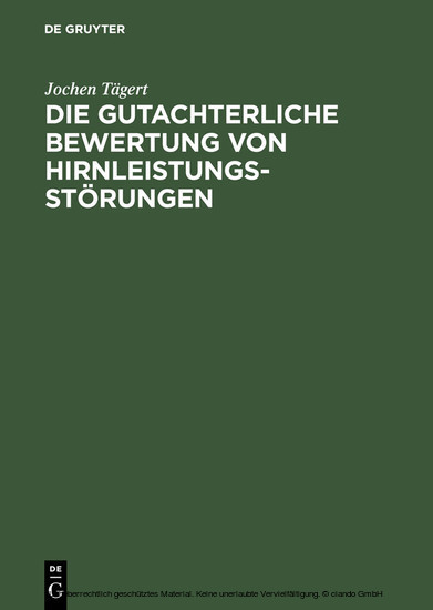Die gutachterliche Bewertung von Hirnleistungsstörungen main product photo