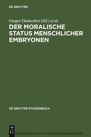 Der moralische Status menschlicher Embryonen main product photo