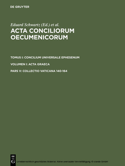 Concilium Universale Ephesenum. Acta Graeca. Collectio Vaticana 140-164 main product photo