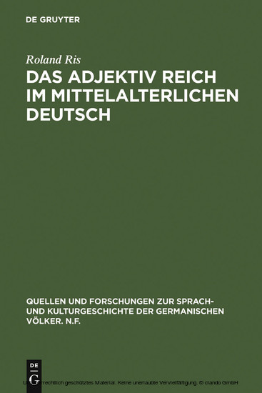 Das Adjektiv reich im mittelalterlichen Deutsch main product photo