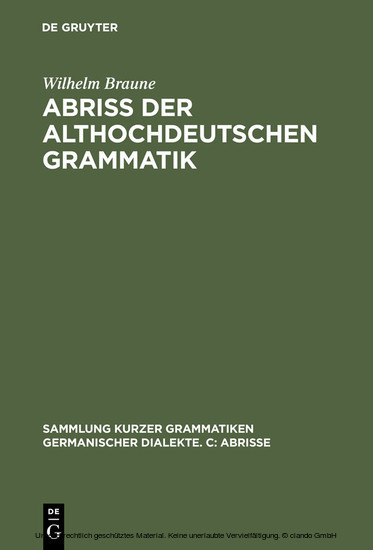 Abriss der althochdeutschen Grammatik main product photo