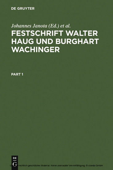 Festschrift Walter Haug und Burghart Wachinger main product photo