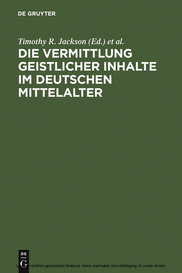 Die Vermittlung geistlicher Inhalte im deutschen Mittelalter main product photo