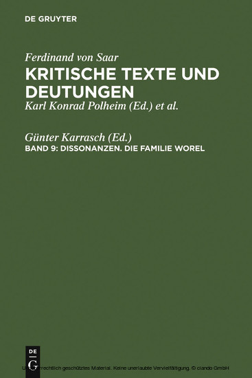 Dissonanzen. Die Familie Worel main product photo