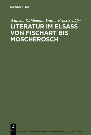 Literatur im Elsaß von Fischart bis Moscherosch main product photo