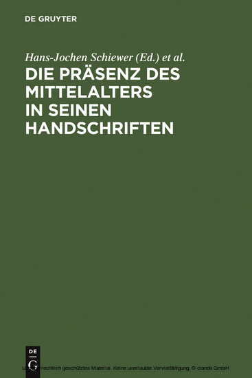 Die Präsenz des Mittelalters in seinen Handschriften main product photo