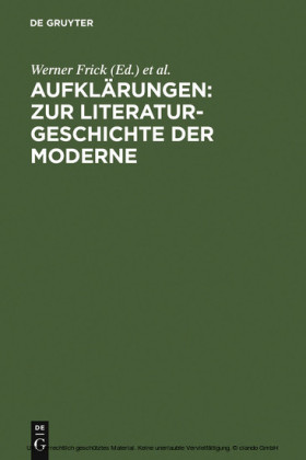Aufklärungen: Zur Literaturgeschichte der Moderne