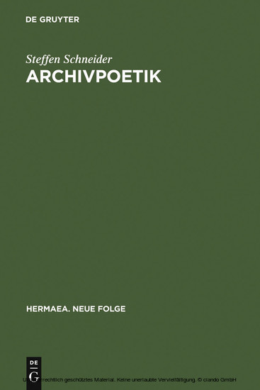 Archivpoetik main product photo