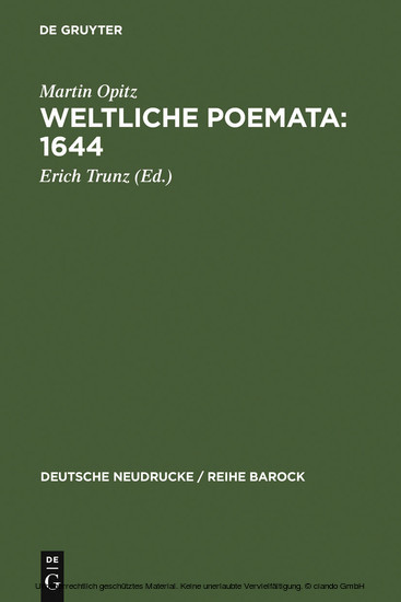 Weltliche Poemata : 1644 main product photo