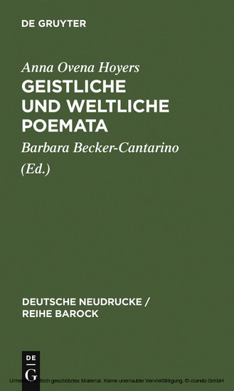 Geistliche und Weltliche Poemata main product photo