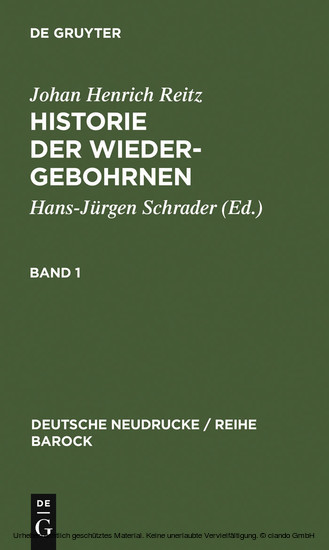 Historie Der Wiedergebohrnen main product photo