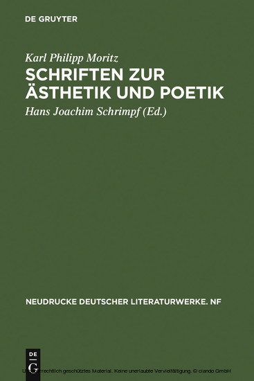 Schriften zur Ästhetik und Poetik main product photo
