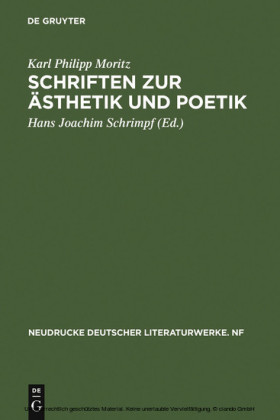 Schriften zur Ästhetik und Poetik