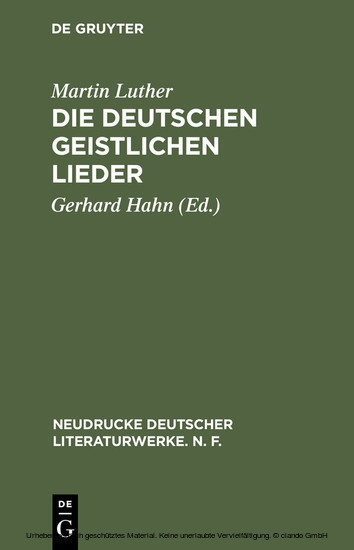 Die deutschen geistlichen Lieder main product photo