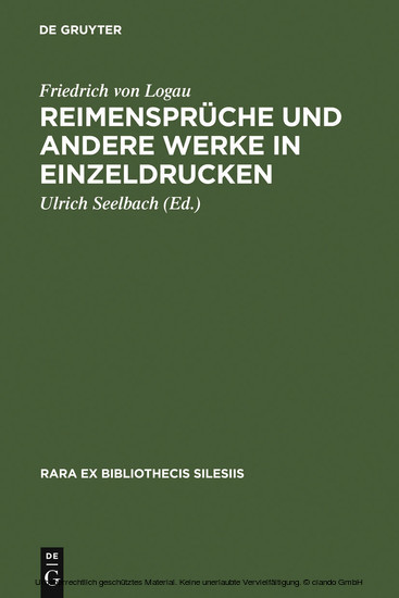 Reimensprüche und andere Werke in Einzeldrucken main product photo