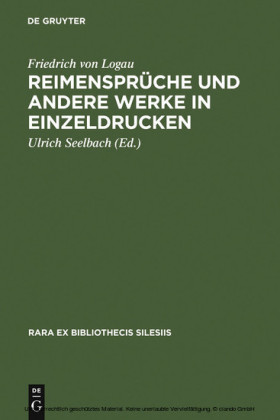 Reimensprüche und andere Werke in Einzeldrucken