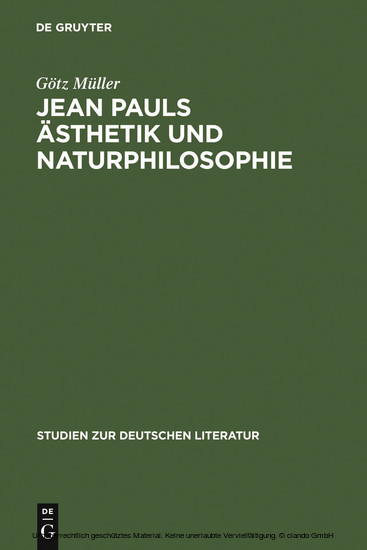Jean Pauls Ästhetik und Naturphilosophie main product photo