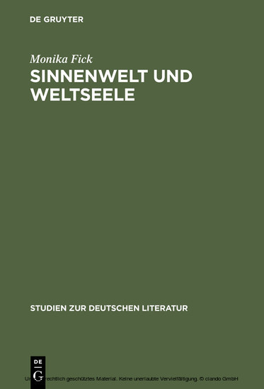 Sinnenwelt und Weltseele main product photo