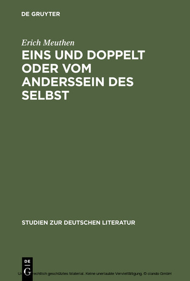 Eins und doppelt oder Vom Anderssein des Selbst main product photo