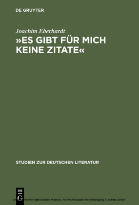 "Es gibt für mich keine Zitate"