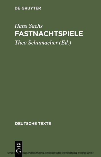 Fastnachtspiele main product photo
