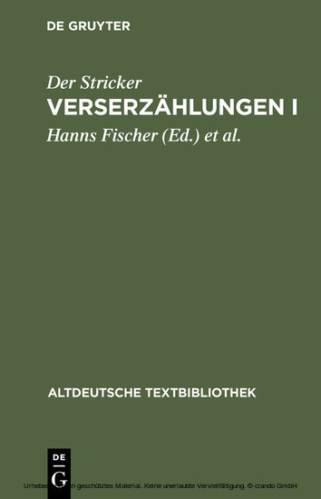 Verserzählungen I main product photo