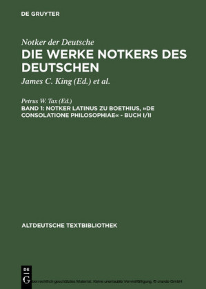 Notker latinus zu Boethius, "De consolatione Philosophiae" - Buch I/II