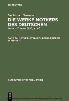 Notker latinus zu den kleineren Schriften