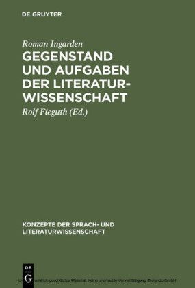 Gegenstand und Aufgaben der Literaturwissenschaft