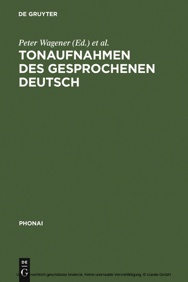 Tonaufnahmen des gesprochenen Deutsch main product photo