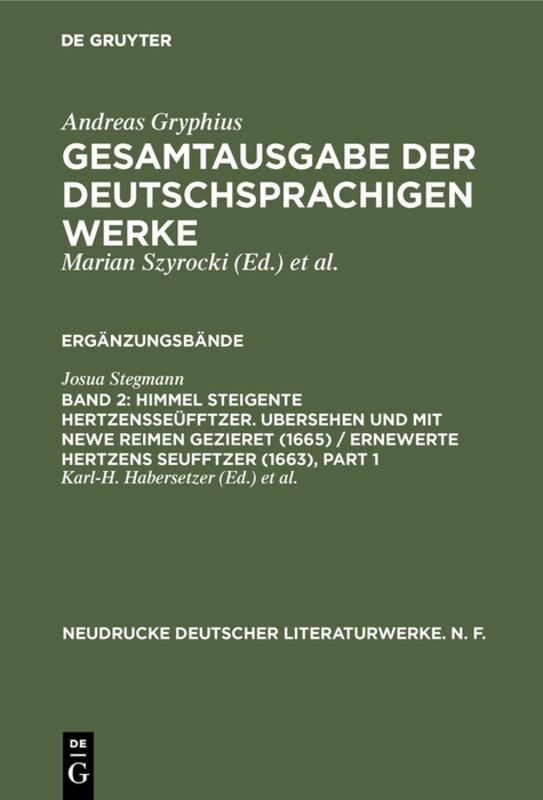 Himmel Steigente HertzensSeüfftzer. Ubersehen und mit newe Reimen gezieret (1665) / Ernewerte Hertzens Seufftzer (1663) main product photo