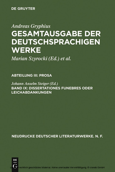 Dissertationes funebres oder Leichabdankungen main product photo