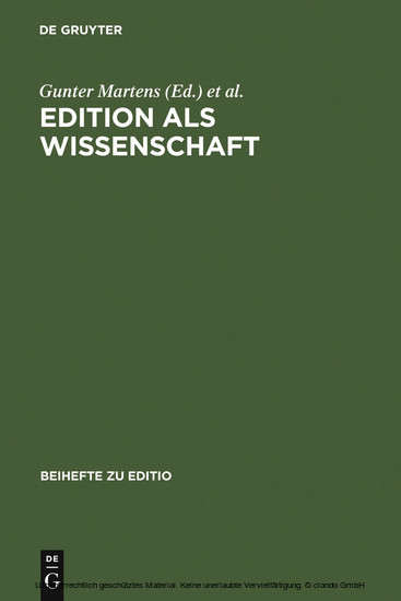 Edition als Wissenschaft main product photo