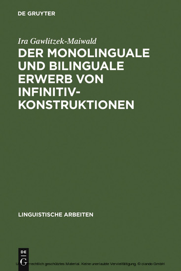 Der monolinguale und bilinguale Erwerb von Infinitivkonstruktionen main product photo