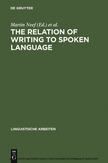 The Relation of Writing to Spoken Language main product photo