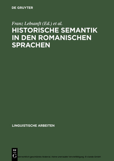 Historische Semantik in den romanischen Sprachen main product photo