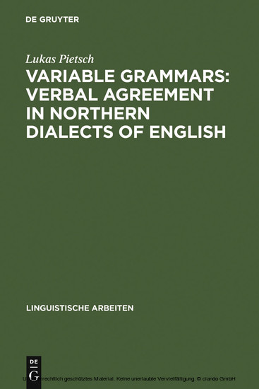 Variable Grammars: Verbal Agreement in Northern Dialects of English main product photo