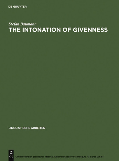 The Intonation of Givenness main product photo