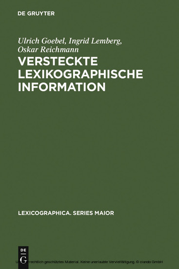 Versteckte lexikographische Information main product photo