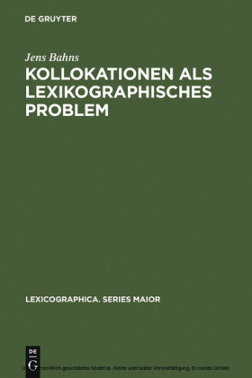 Kollokationen als lexikographisches Problem