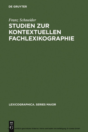 Studien zur kontextuellen Fachlexikographie