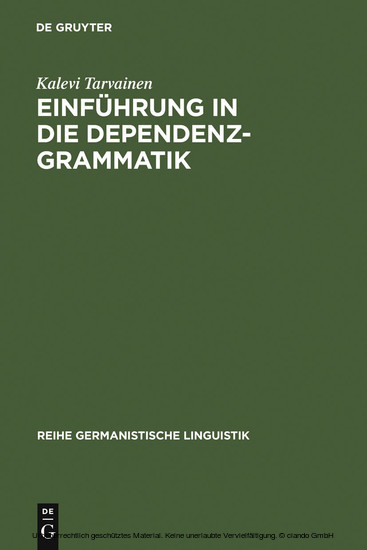 Einführung in die Dependenzgrammatik main product photo