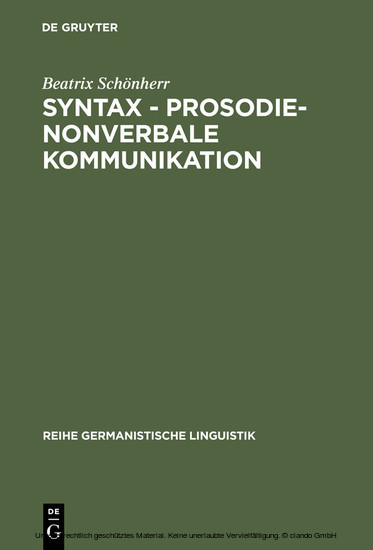 Syntax - Prosodie - nonverbale Kommunikation main product photo