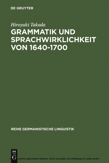 Grammatik und Sprachwirklichkeit von 1640-1700 main product photo