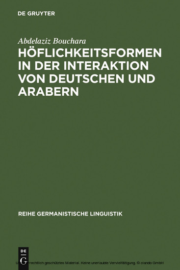 Höflichkeitsformen in der Interaktion von Deutschen und Arabern main product photo